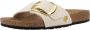 Birkenstock Madrid Big Buckle Rivet Flip Flops Beige Dames - Thumbnail 12