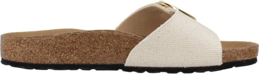 Birkenstock Rivet Madrid Big Buckle Flip Flops Beige Dames