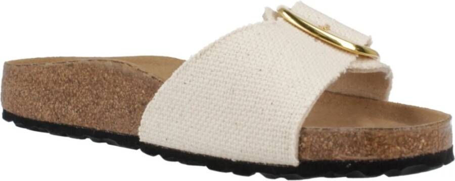 Birkenstock Rivet Madrid Big Buckle Flip Flops Beige Dames