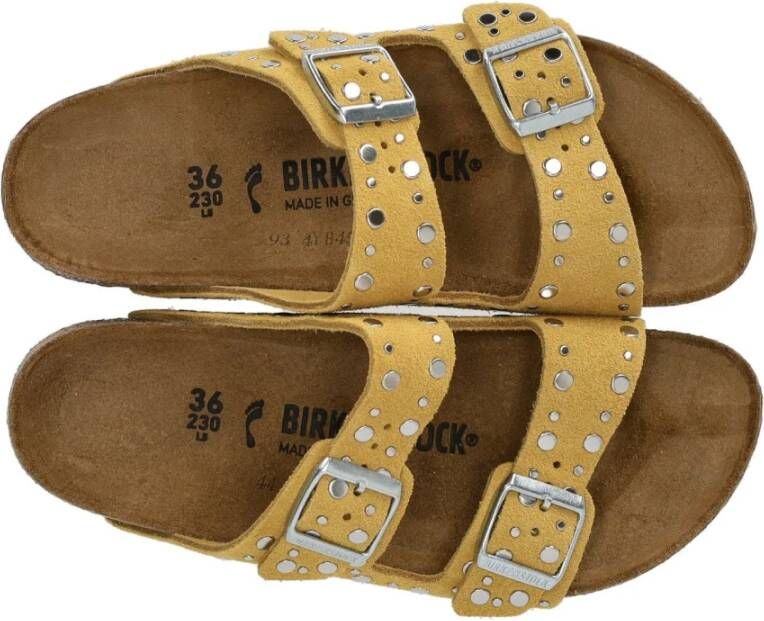 Birkenstock Rivier Oker Suède Sandaal
