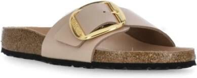 Birkenstock Roze Leren Slipper met Metalen Gesp Pink Dames