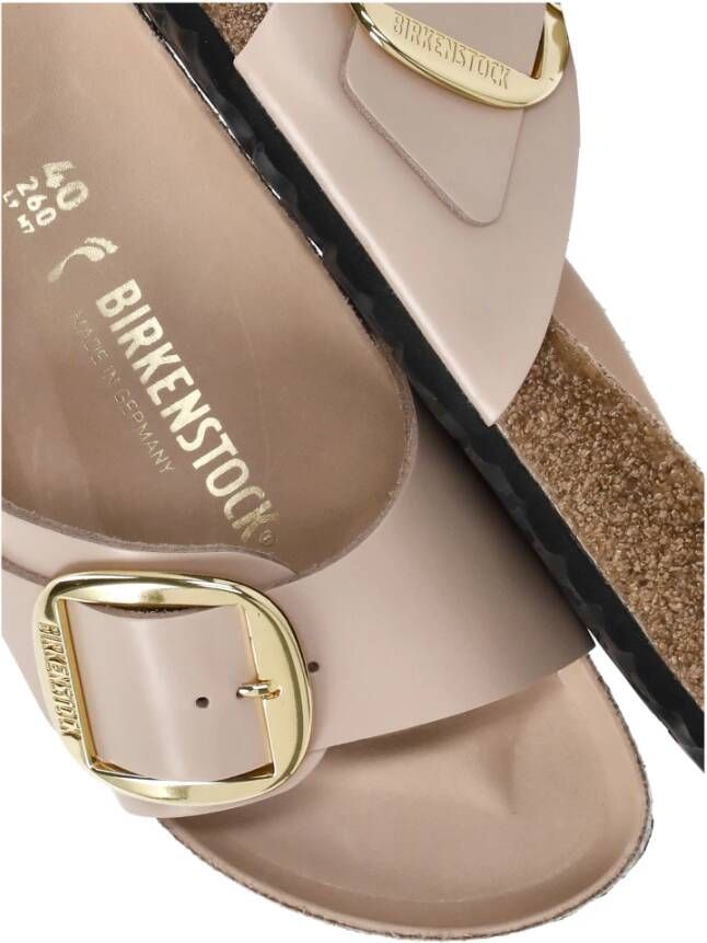 Birkenstock Roze Leren Slipper met Metalen Gesp Pink Dames