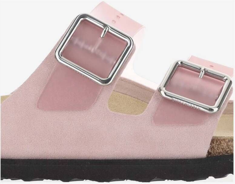Birkenstock Roze PVC Sandalen met Suède Trim Pink Dames