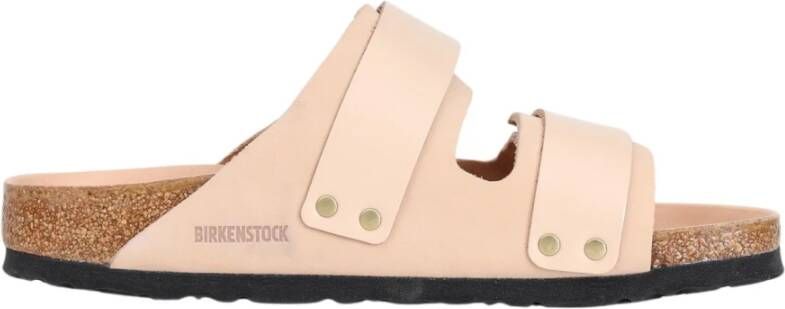 Birkenstock Roze Suède Dubbele Band Sandalen Beige Dames