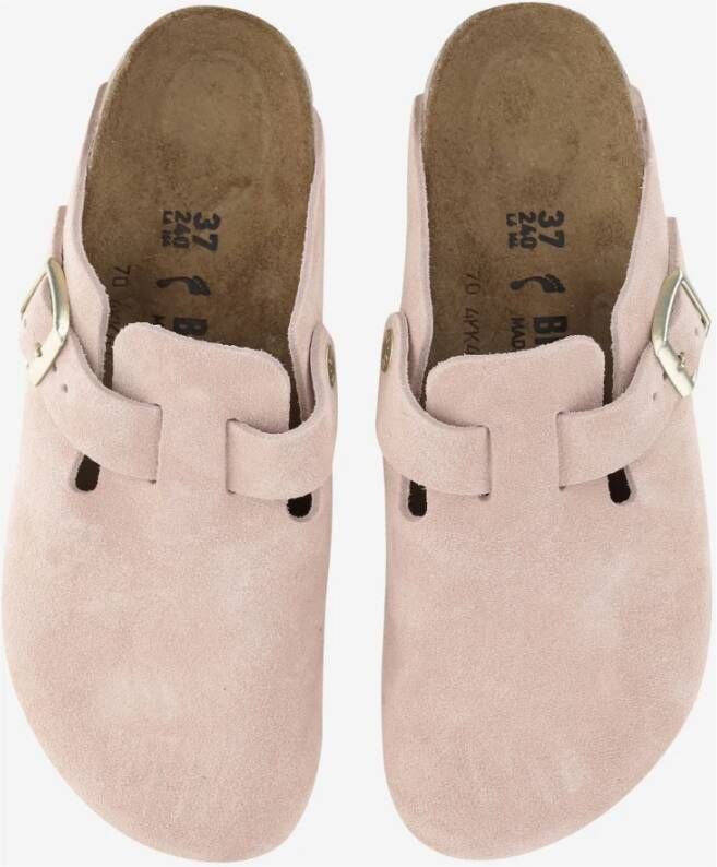 Birkenstock Roze Suède Sabot met Verstelbare Band Pink Dames