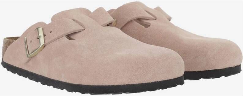Birkenstock Roze Suède Sabot met Verstelbare Band Pink Dames