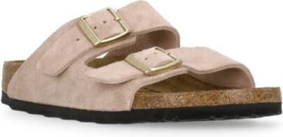 Birkenstock Roze Suède Sandalen met Gespen Pink Dames