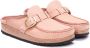 Birkenstock Rose Suede Buckle Sliders Pink Dames - Thumbnail 4