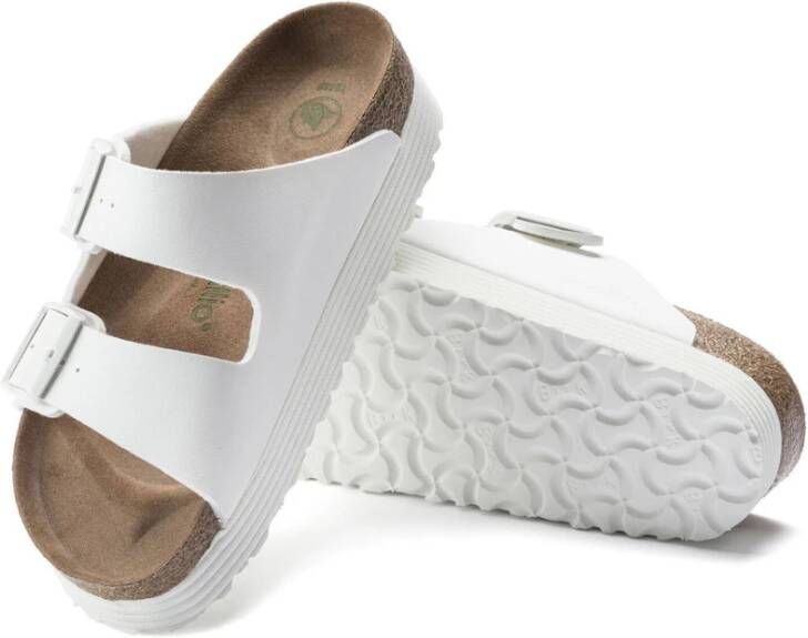 Birkenstock Sandals Arizona Platform Vegan Birko-Flor Wit Dames