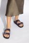 Birkenstock Paarse Suède Dubbele Gesp Sandalen Purple Dames - Thumbnail 7