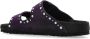 Birkenstock Paarse Suède Dubbele Gesp Sandalen Purple Dames - Thumbnail 10