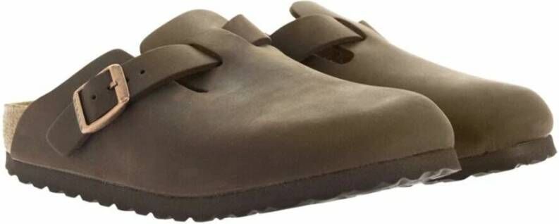 Birkenstock Sandalen Boston Geolied Leer Brown Heren