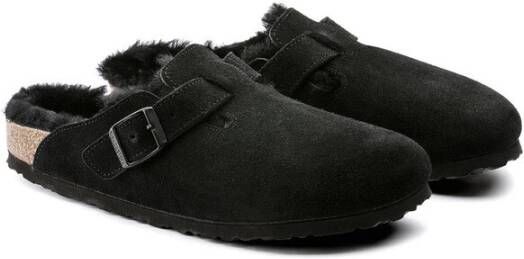 Birkenstock Sandalen Boston Shearling Black Heren