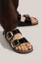 BIRKENSTOCK Slippers Dames Milano Big Buckle Dames Maat: 38 Materiaal: Leer Kleur: Zwart - Thumbnail 8