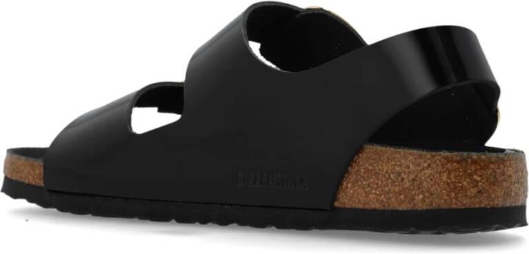 Birkenstock Milano Sandalen met Grote Gesp Black Heren