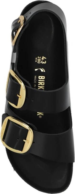 Birkenstock Milano Sandalen met Grote Gesp Black Heren