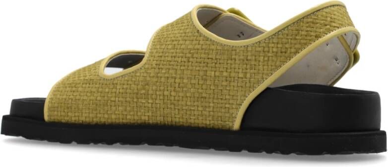 Birkenstock Milano Raffia Sandalen Green Dames