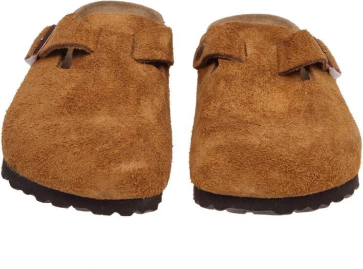 Birkenstock Boston Soft Footbed Suède Leder Brown Dames