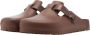 Birkenstock Bruine Logo Sandalen Gesp Sluiting Rubberen Zool Brown Dames - Thumbnail 22