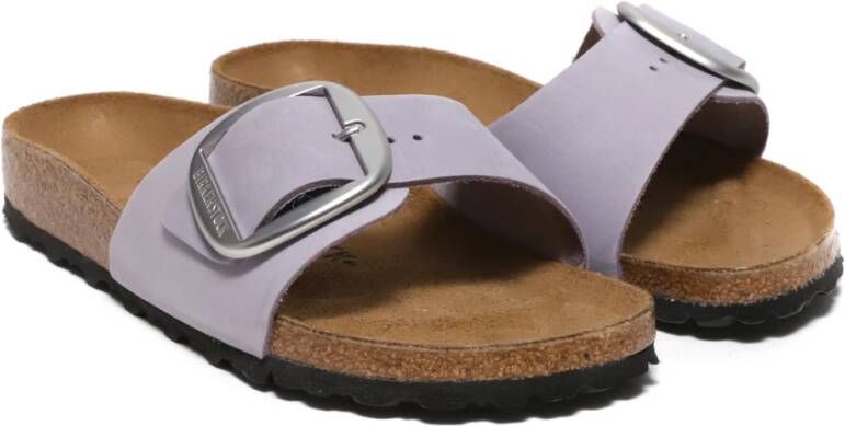 Birkenstock Madrid Big Buckle Nabuck Sandalen Paars Dames