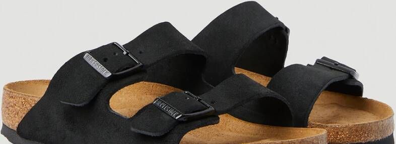 Birkenstock Suède Comfort Sliders Zwart Dames