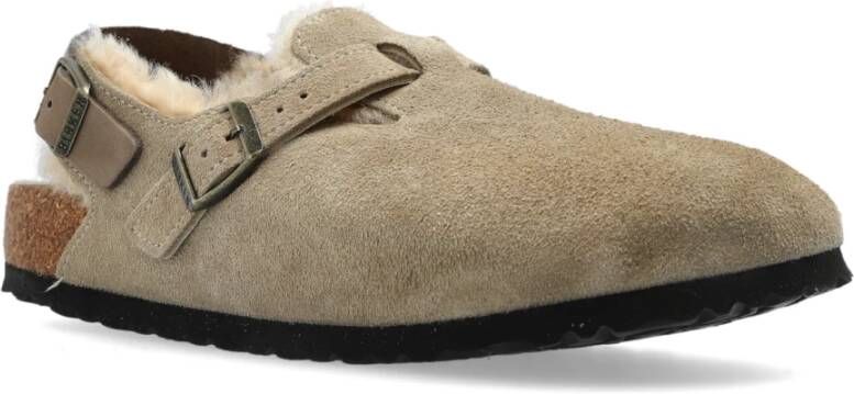 Birkenstock Tokio Inside Shearling Sandalen Beige Dames