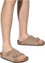 Birkenstock Suède Kurk Sandalen Verstelbare Gesp Sluiting Beige Heren - Thumbnail 3