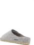 Birkenstock Beige Platte Open Teen Sandalen met Wol Slip Top Grijs Heren - Thumbnail 4