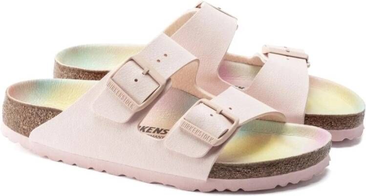 Birkenstock "Sliders; in roze synthetische stof"; Roze Dames