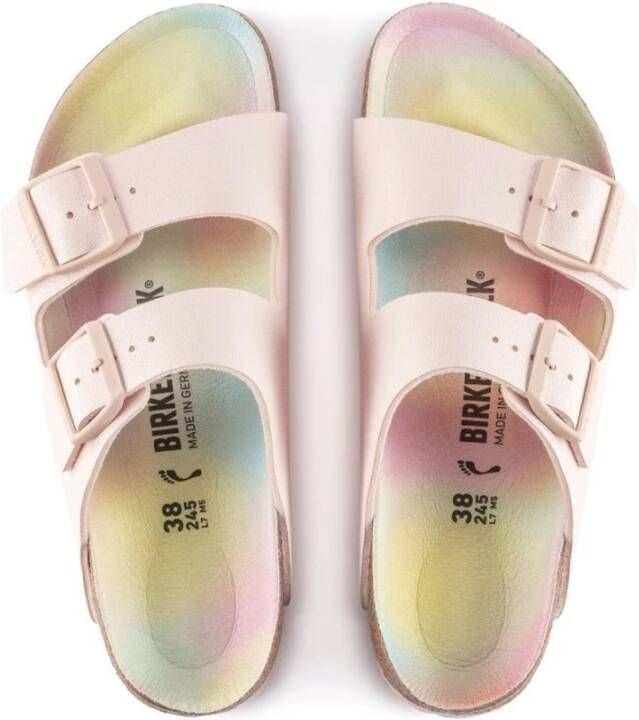 Birkenstock "Sliders; in roze synthetische stof"; Roze Dames