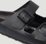 Birkenstock Natuurlijke Leren Sandalen met Dubbele Bandjes Black Unisex - Thumbnail 4