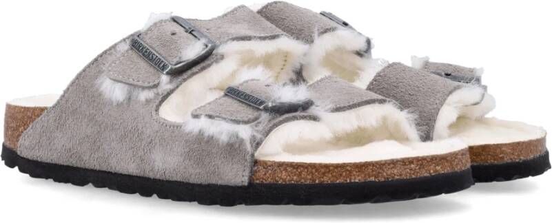 Birkenstock Shearling Arizona Sandalen Gray Dames
