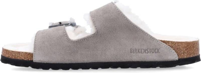 Birkenstock Shearling Arizona Sandalen Gray Dames