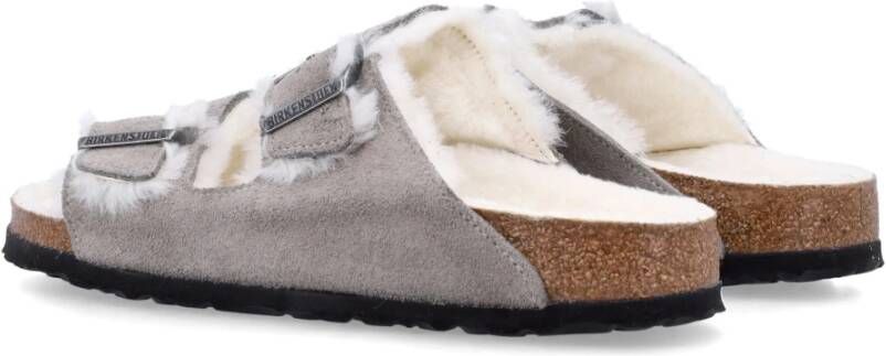 Birkenstock Shearling Arizona Sandalen Gray Dames