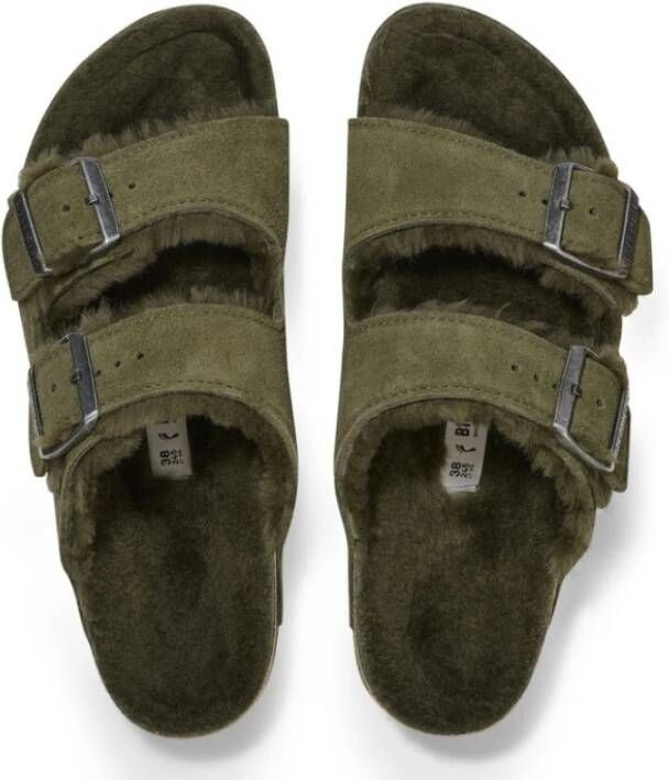 Birkenstock Shearling Arizona Sandalen Groen Heren