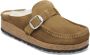 Birkenstock Schapenvacht Mocassin Clog met Grote Gesp Brown Dames - Thumbnail 2