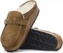 Birkenstock Schapenvacht Mocassin Clog met Grote Gesp Brown Dames - Thumbnail 3