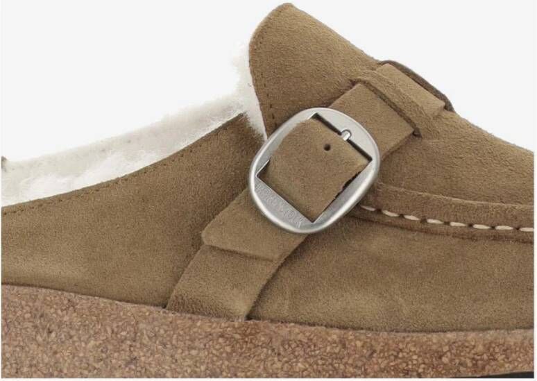 Birkenstock Schapenvacht Mule met Verstelbare Gesp Beige Dames