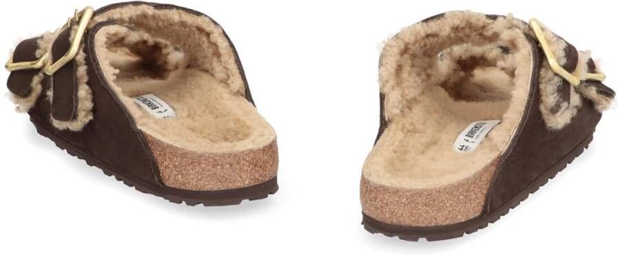 Birkenstock Schapenvacht Slides Brown Heren