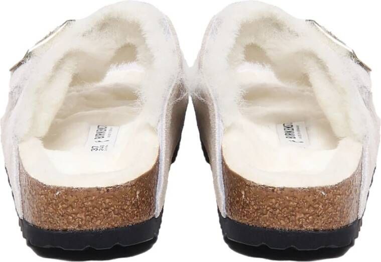 Birkenstock Shearling Sandalen met Riem White Dames