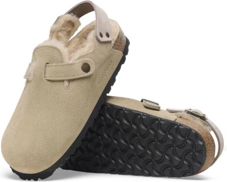 Birkenstock Schapenvacht Taupe Clogs Beige Dames