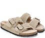 Birkenstock Shearling Taupe Leder Arizona Slippers Beige Heren - Thumbnail 4