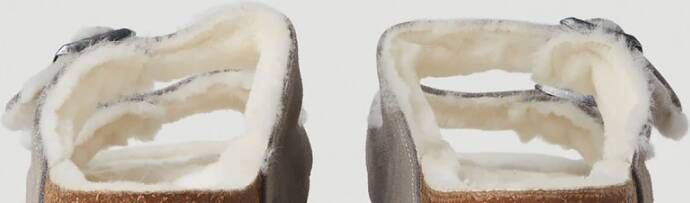Birkenstock Shearling Sandalen met Twee Riem Gray Heren