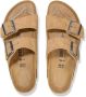 Birkenstock Arizona Lederen Slippers Beige - Thumbnail 4