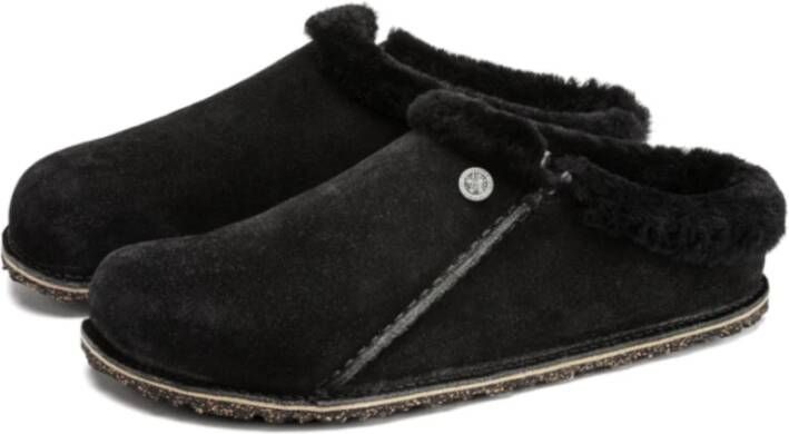 Birkenstock Zwarte Suède Slippers Black Heren