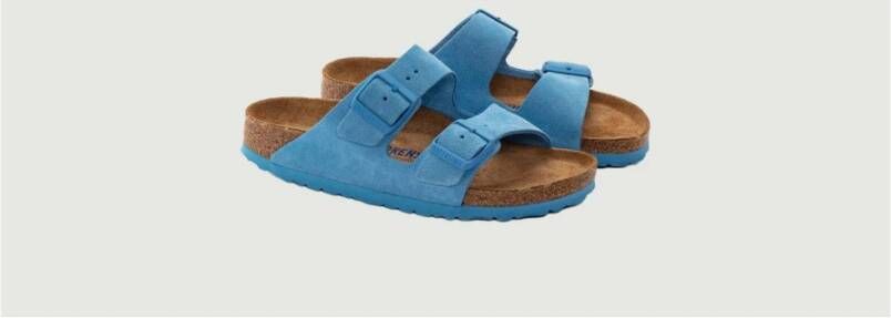 Birkenstock Arizona Soft Footbed Sliders Blauw Dames