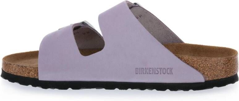 Birkenstock Comfortabele en stijlvolle paarse fog nubuck sliders Grijs Heren