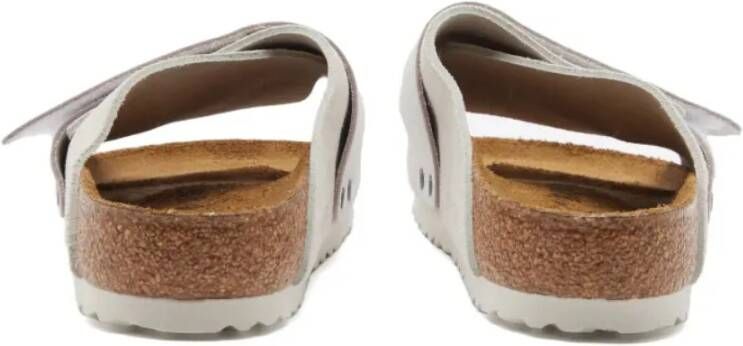 Birkenstock Kyoto Nubuck-Suede Leder Slippers White Heren