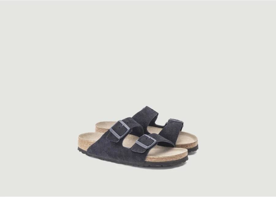 Birkenstock Comfortabele Suède Sandalen Zwart Heren