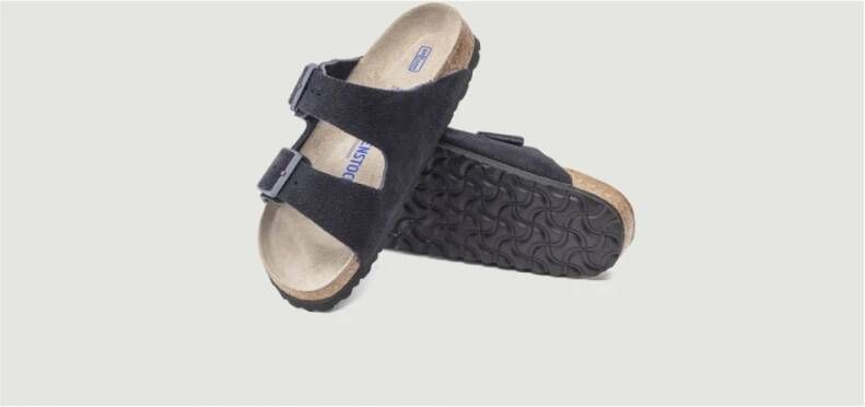 Birkenstock Comfortabele Suède Sandalen Zwart Heren